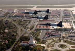 военная база, T-38 talons, самолеты, высота, полет, ввс сша