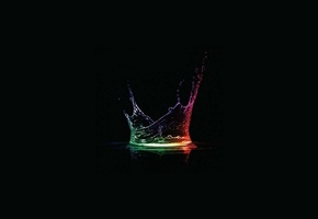 капля, Вода, темно, краски