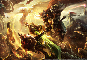 оружие, битва, крылья, доспех, магия, монстры, League of legends