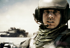 песок, 3, танк, танкист, Battlefield, пустыня