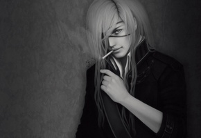 pochi to goshujin-sama, сигарета, черно-белое, Badou nails, парень