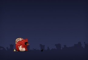 ночь, мешки, minimal walls, черный кот, Минимализм, монстр