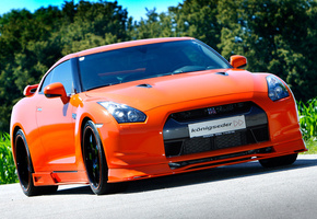 ниссан, Koenigseder, передняя часть, gt-r, оранжевый, nissan, orange