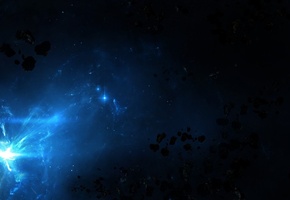 мрак, звезды, Space, туманность, астероиды