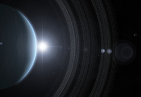 солнце, звезды, газовый гигант, Планета, кольца