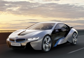 i8, concept, ай8, Bmw, закат, концепт, небо, бмв
