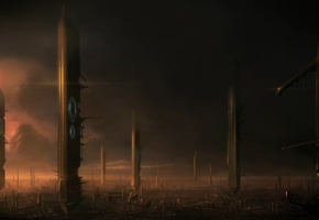 Арт, blinck, здания, будущее, город