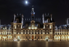 отель, площадь, париж, france, Hotel de ville, отель-де-виль, paris