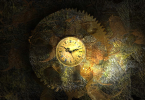 время, Старинные часы, стрелки, тёмный фон