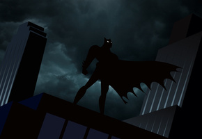 здания, комиксы, небо, Рисунок, тучи, облака, ночь