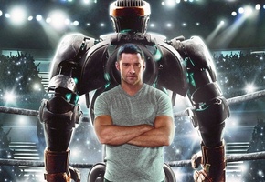 кино, real steel, фильм, робот, Живая сталь, актёры