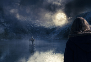 луна, сон, часы, беседка, Кино, милые кости