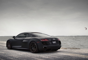Audi, море, ауди, матовая, тюнинг, r8, black