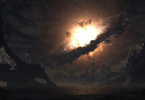 digital, космос, взрыв, Cosmic shoals, планета, свет