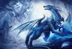 дракон, Арт, сфера, магия, эльф, дух, девушка, sakimichan