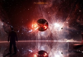 вселенная, красный, Mass effect 2, призрак, кресло