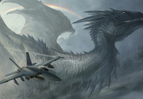 ракеты, hybrid rainbow, радуга, fa 18, самолет, дракон, Sandara