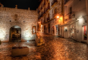 фонари, spain, Ibiza, night, ибица, испания, ночь