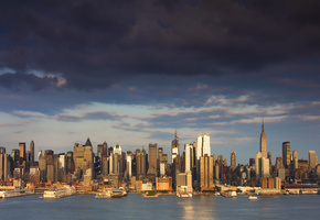 причалы, небоскрёбы, здания, New york