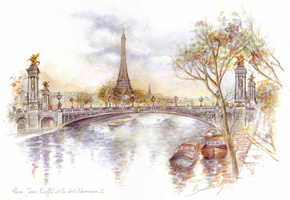 париж, Paris, эйфелева башня, tour eiffel, bridge of alexander iii