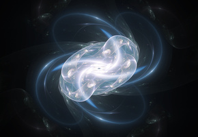 черный, космос, фон, Фрактал