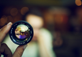 объектив, Макро, боке, рука