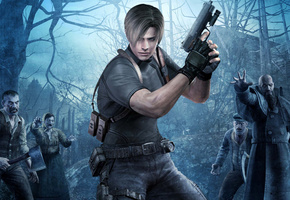 пистолет, zombie, оружие, leon kennedy, horror, Resident evil 4, re4