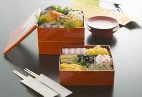 коробка, зелень, Еда, морепродукты, овощи, оливки, рыба