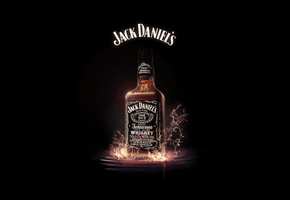бутылка, виски, брызги, Jack daniels, выпивка