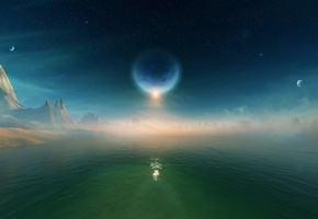 Пространство, планеты, звезды, вода