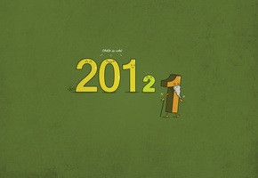 2012, новый год, цифры, Минимализм