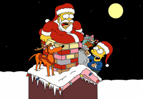The simpsons, bart, christmas, симпсоны, рождество, xmas, homer simpson