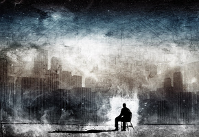 мрак, человек, Город