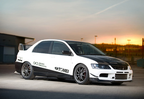 Mitsubishi, тюнинг, evolution ix, evo 9, вечер