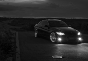 черно-белое, тюнинг, Bmw 335i