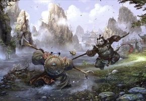 Арт, mists of pandaria, азия, панда, kung fu, world of warcraft, chao yuan xu