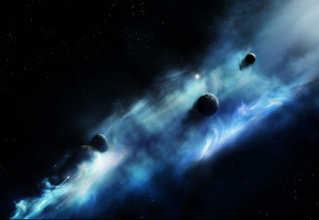 планеты, звезды, туманность, Космос