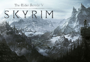 skyrim, горы, скайрим, The elder scrolls, дувакин, снег, долина