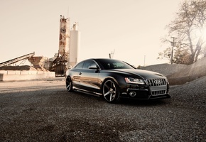 щебень, машины, tuning, завод, Audi, s5, тюнинг, авто, солнце