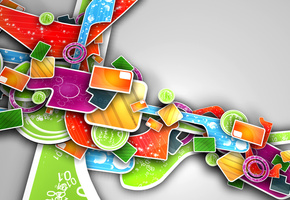 цифры, цветные, Серый фон, фигуры, креатив