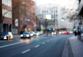 здания, дорога, город, огни, трасса, улица, Боке, прага