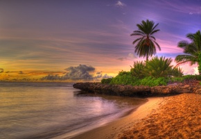 небо, пейзаж, восход солнца, пляж, закат, Природа, море