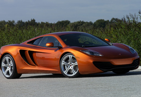 оранжевый, скорость, Mclaren mp4