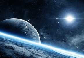 свечение, космос, space, Планета, атмосфера