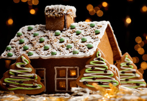 праздник, новый год, рождество, Бисквитные, декорация