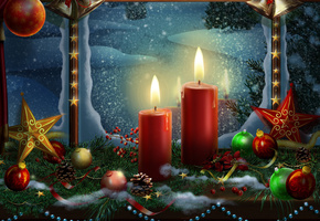 beauty, christmas, candles, bells, balls, Ball, christmas bells, christmas balls, beautiful
