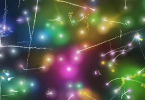 круги, Искорки, свет, линии