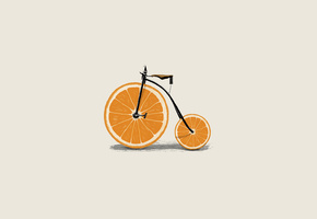 дольки, апельсин, велик, Минимализм, велосипед, колеса