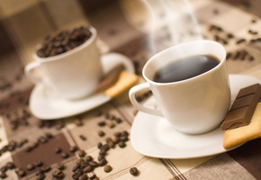 шоколад, печенье, Кофе