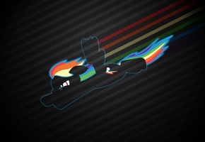 пони, радуга, My little pony, rainbow dash, доброта, силуэт, полет